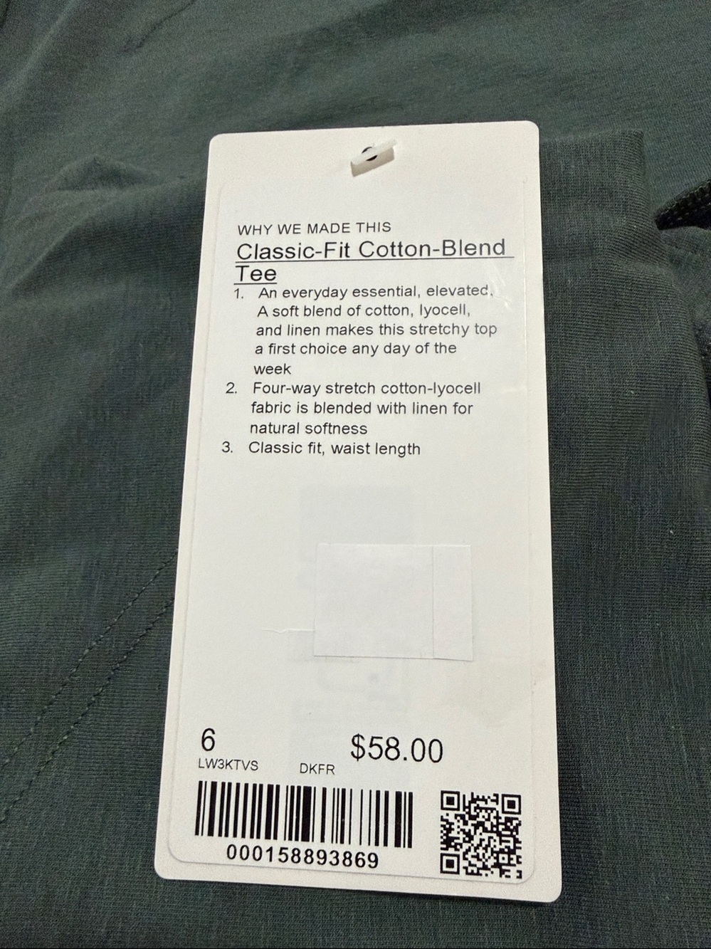 Lululemon - Classic Fit Cotton Blend Tee - Size 6 or 8 - NWT - Picture 5 of 7